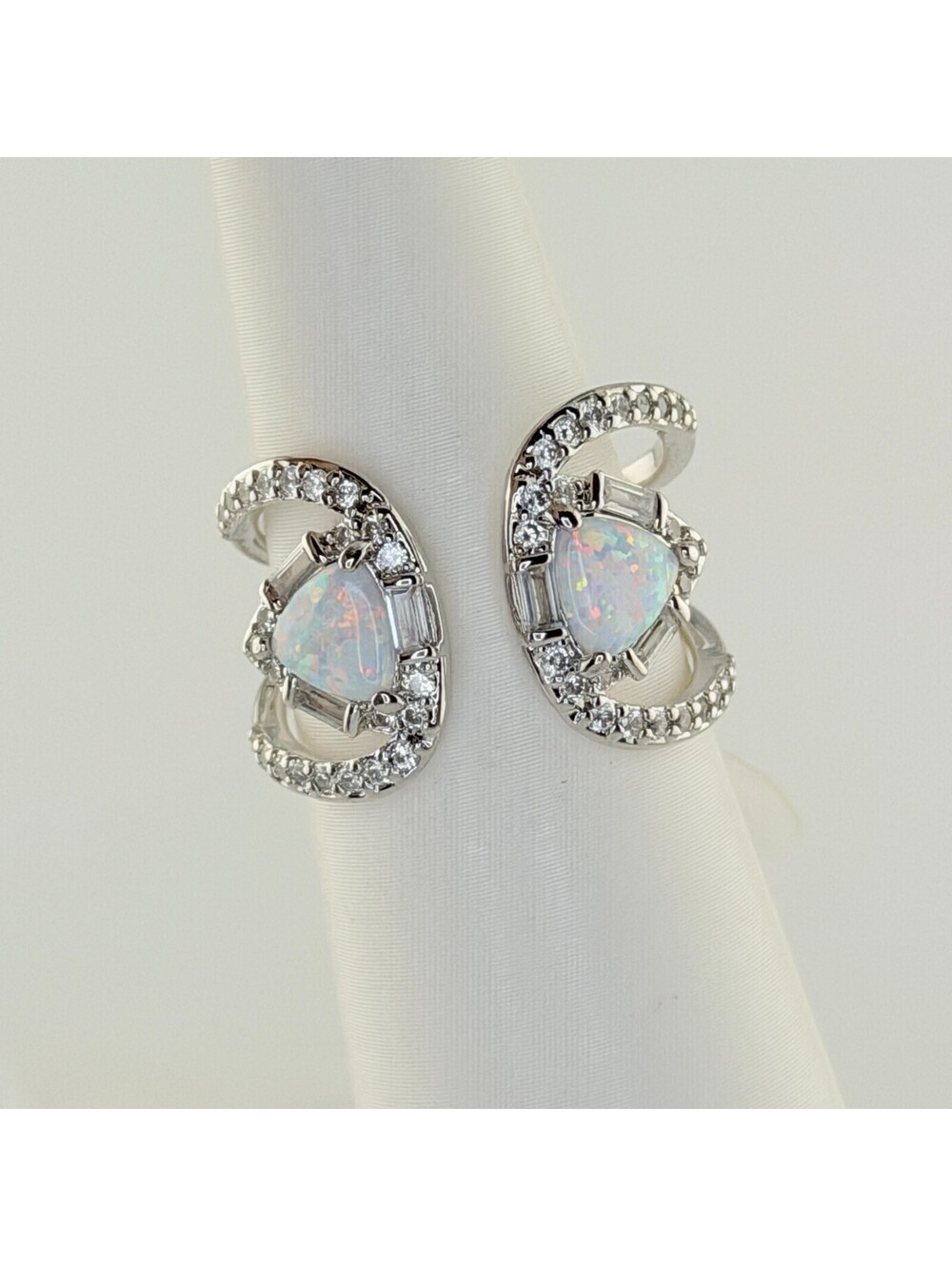 Bomb Party October Ring Sz 8 "Loving Where It Landed" Opal on Rhodium